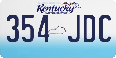 KY license plate 354JDC