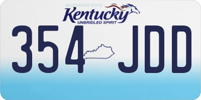 KY license plate 354JDD