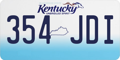 KY license plate 354JDI