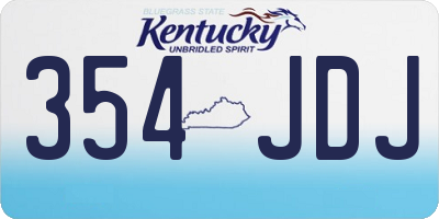 KY license plate 354JDJ