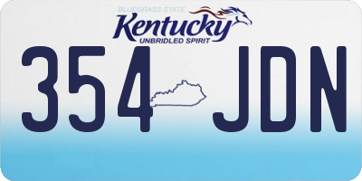 KY license plate 354JDN