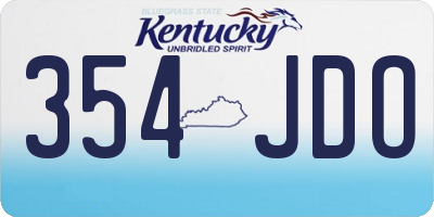 KY license plate 354JDO
