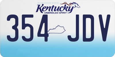 KY license plate 354JDV