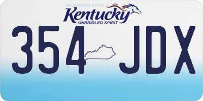 KY license plate 354JDX