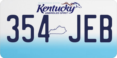 KY license plate 354JEB