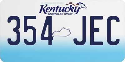 KY license plate 354JEC