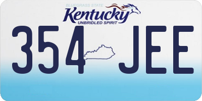 KY license plate 354JEE