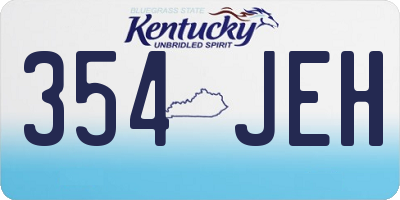 KY license plate 354JEH