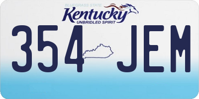 KY license plate 354JEM