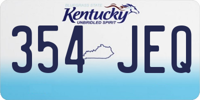 KY license plate 354JEQ