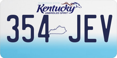 KY license plate 354JEV