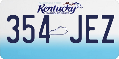 KY license plate 354JEZ