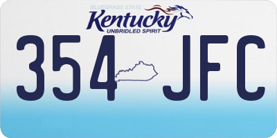 KY license plate 354JFC