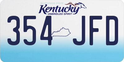 KY license plate 354JFD