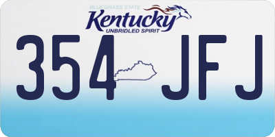 KY license plate 354JFJ