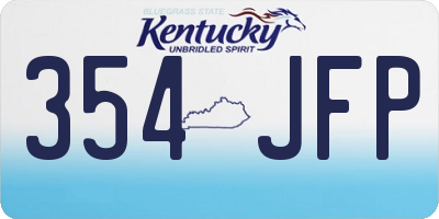 KY license plate 354JFP
