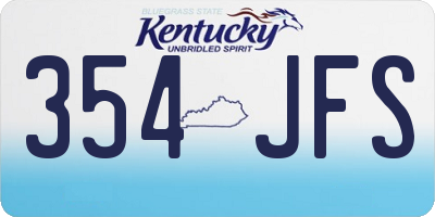 KY license plate 354JFS