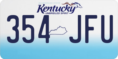 KY license plate 354JFU