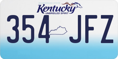 KY license plate 354JFZ