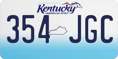 KY license plate 354JGC