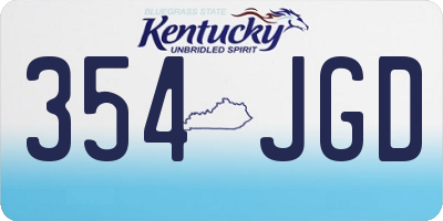 KY license plate 354JGD