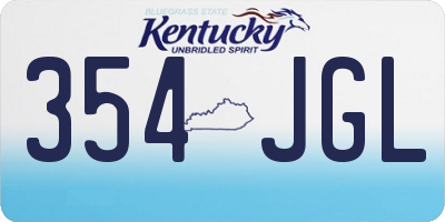 KY license plate 354JGL