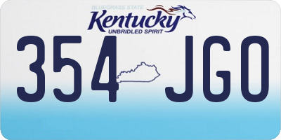 KY license plate 354JGO