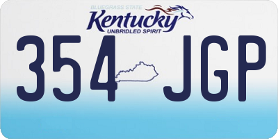 KY license plate 354JGP