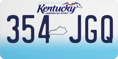 KY license plate 354JGQ