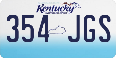 KY license plate 354JGS
