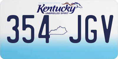 KY license plate 354JGV