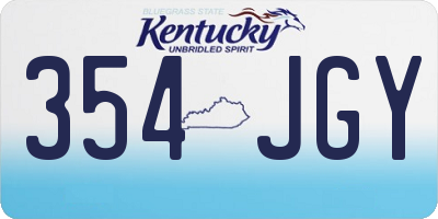 KY license plate 354JGY