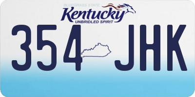 KY license plate 354JHK