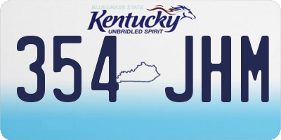 KY license plate 354JHM