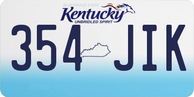 KY license plate 354JIK
