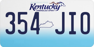 KY license plate 354JIO