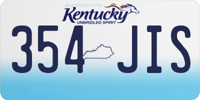 KY license plate 354JIS