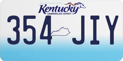KY license plate 354JIY