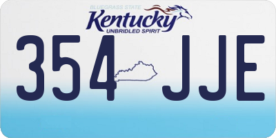 KY license plate 354JJE