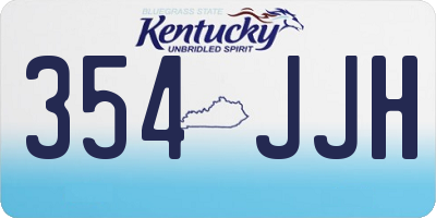 KY license plate 354JJH