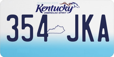 KY license plate 354JKA