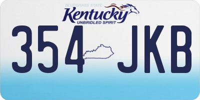KY license plate 354JKB