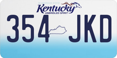 KY license plate 354JKD