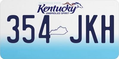 KY license plate 354JKH