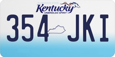 KY license plate 354JKI