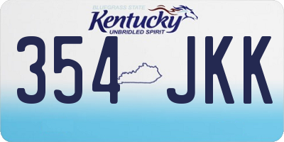 KY license plate 354JKK