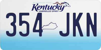 KY license plate 354JKN