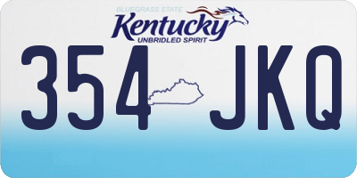 KY license plate 354JKQ