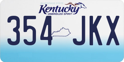 KY license plate 354JKX