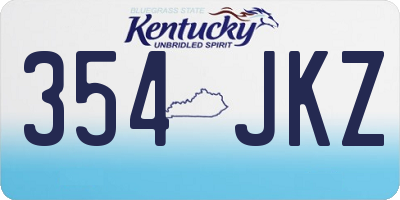 KY license plate 354JKZ